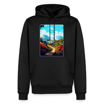Eden Project England Uk Reise Poster Souvenir WPA - Männer Premium Bio Hoodie - Schwarz - Vorne - Nico (187cm)