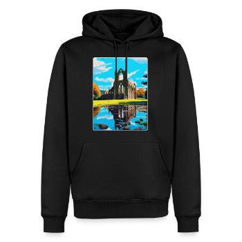 Bolton Abbey England Uk Reise Poster Souvenir WPA - Männer Premium Bio Hoodie - Schwarz - Vorne - Nico (187cm)