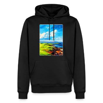 Île de Muck Écosse Royaume-Uni Affiche de voyage souvenir - Sweat à capuche Premium bio Homme - noir - Devant - Nico (187cm)