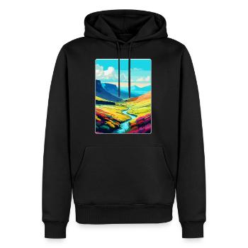 Brecon Beacons Wales Uk Reiseposter Souvenir WPA - Männer Premium Bio Hoodie - Schwarz - Vorne - Nico (187cm)