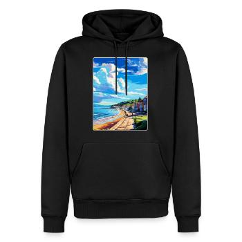 Lyme Regis Angleterre Royaume-Uni Affiche de voyage Souvenir WPA - Sweat à capuche Premium bio Homme - noir - Devant - Nico (187cm)