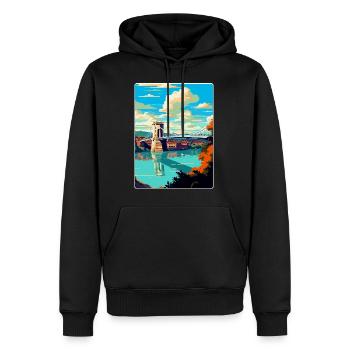 Bristol England Uk Vintage Reiseposter Souvenir - Männer Premium Bio Hoodie - Schwarz - Vorne - Nico (187cm)