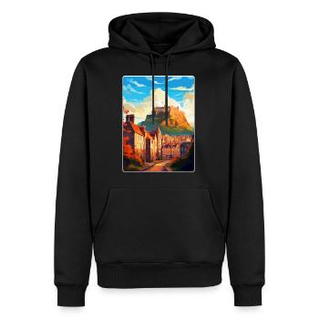 Edinburgh Schottland Großbritannien Reiseposter Souvenir WPA - Männer Premium Bio Hoodie - Schwarz - Vorne - Nico (187cm)