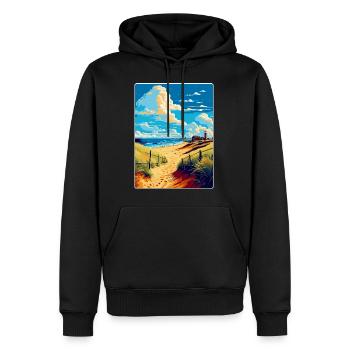 Suffolk Küste Vintage Reise Poster Souvenir WPA - Männer Premium Bio Hoodie - Schwarz - Vorne - Nico (187cm)