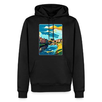Newark On Trent England Uk Reise Poster Souvenir - Männer Premium Bio Hoodie - Schwarz - Vorne - Nico (187cm)
