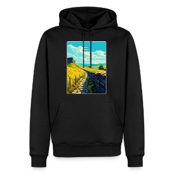 Hadrian England Großbritannien Reise Poster Souvenir WPA - Männer Premium Bio Hoodie - Schwarz - Vorne - Nico (187cm)
