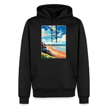 Saltburn By The Sea Angleterre Royaume-Uni Affiche de voyage WPA - Sweat à capuche Premium bio Homme - noir - Devant - Nico (187cm)