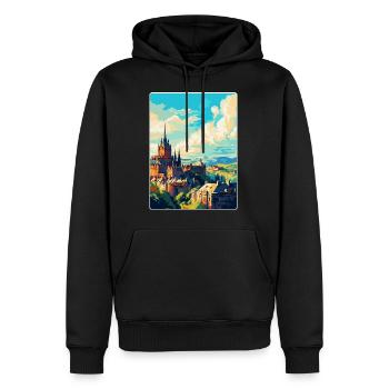 Edinburgh Schottland Großbritannien Reiseposter Souvenir WPA - Männer Premium Bio Hoodie - Schwarz - Vorne - Nico (187cm)