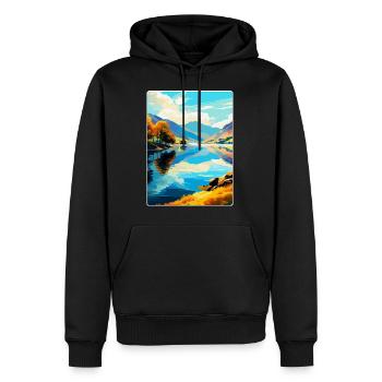Ullswater Lake District Reiseposter Souvenir WPA - Männer Premium Bio Hoodie - Schwarz - Vorne - Nico (187cm)
