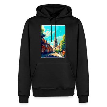 Salisbury England Uk Reiseposter Souvenir WPA - Männer Premium Bio Hoodie - Schwarz - Vorne - Nico (187cm)