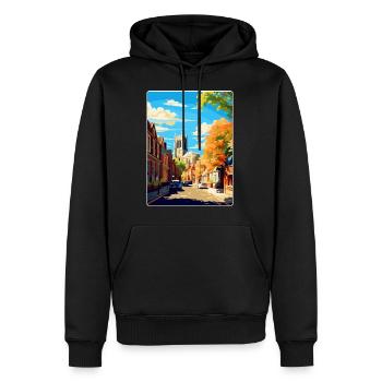 Richmond England Uk Vintage Reise Poster Souvenir - Männer Premium Bio Hoodie - Schwarz - Vorne - Nico (187cm)