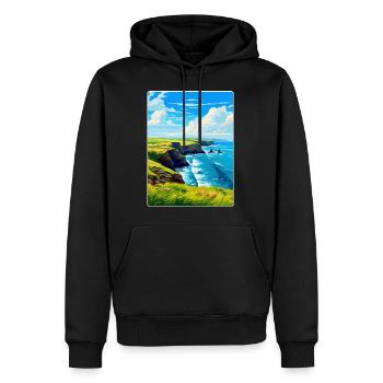 Lizard Peninsula Cornwall England Uk Travel Poster - Men’s Premium Organic Hoodie - black - Front - Nico (187cm)