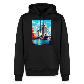 Tower Bridge Angleterre Royaume-Uni Affiche de voyage Souvenir WPA - Sweat à capuche Premium bio Homme - noir - Devant - Nico (187cm)