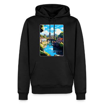 Knaresborough Angleterre Royaume-Uni Affiche de voyage souvenir - Sweat à capuche Premium bio Homme - noir - Devant - Nico (187cm)