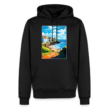 Gorran Haven Angleterre Royaume-Uni Affiche de voyage Souvenir WPA - Sweat à capuche Premium bio Homme - noir - Devant - Nico (187cm)