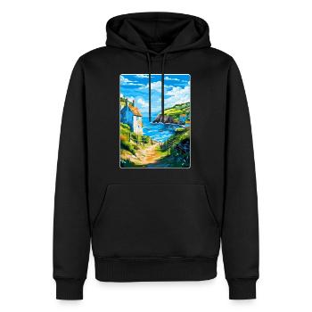 Cadgwith Cornwall England Uk Travel Poster WPA - Men’s Premium Organic Hoodie - black - Front - Nico (187cm)