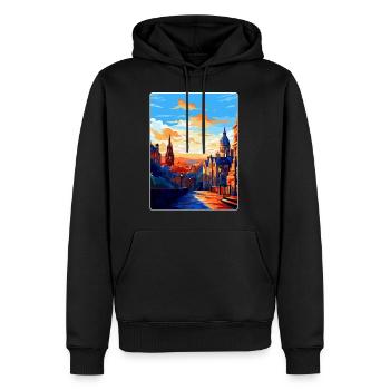 Edinburgh Schottland Großbritannien Reiseposter Souvenir WPA - Männer Premium Bio Hoodie - Schwarz - Vorne - Nico (187cm)
