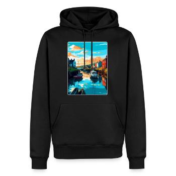Kingsbridge England Uk Reiseposter Souvenir WPA - Männer Premium Bio Hoodie - Schwarz - Vorne - Nico (187cm)