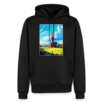 St Andrews, Écosse, Royaume-Uni, Affiche de voyage, Souvenir WPA - Sweat à capuche Premium bio Homme - noir - Devant - Nico (187cm)