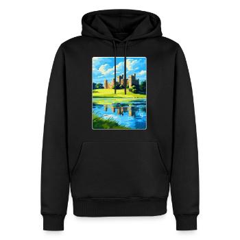 Château de Leeds Angleterre Royaume-Uni Affiche de voyage Souvenir WPA - Sweat à capuche Premium bio Homme - noir - Devant - Nico (187cm)
