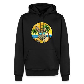 Aardvark Funny Cartoon Lunettes de soleil de plage d’été - Sweat à capuche Premium bio Homme - noir - Devant - Nico (187cm)