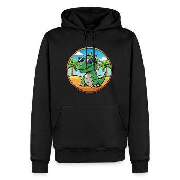 Dinosaurier Lustige Cartoon Sommer Strand Sonnenbrille - Männer Premium Bio Hoodie - Schwarz - Vorne - Nico (187cm)
