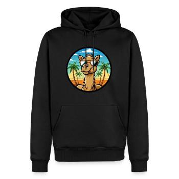 Kamel Lustige Cartoon Sommer Strand Sonnenbrille Cool - Männer Premium Bio Hoodie - Schwarz - Vorne - Nico (187cm)