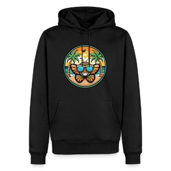 Schmetterling Lustige Cartoon Sommer Strand Sonnenbrille - Männer Premium Bio Hoodie - Schwarz - Vorne - Nico (187cm)