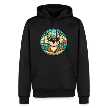 Otter Lustige Cartoon Sommer Strand Sonnenbrille Cool - Männer Premium Bio Hoodie - Schwarz - Vorne - Nico (187cm)