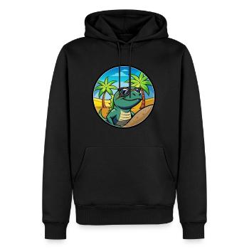 Eidechse Lustige Cartoon Sommer Strand Sonnenbrille Cool - Männer Premium Bio Hoodie - Schwarz - Vorne - Nico (187cm)
