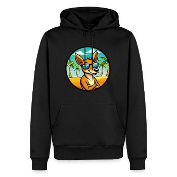 Kangaroo Funny Cartoon Summer Beach Sunglasses - Men’s Premium Organic Hoodie - black - Front - Nico (187cm)