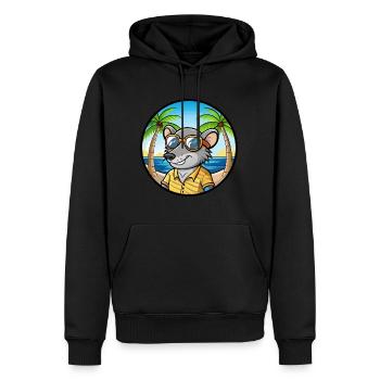 Ratte Lustige Cartoon Sommer Strand Sonnenbrille Aufkleber - Männer Premium Bio Hoodie - Schwarz - Vorne - Nico (187cm)