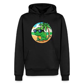 Chamäleon Lustige Cartoon Sommer Strand Sonnenbrille - Männer Premium Bio Hoodie - Schwarz - Vorne - Nico (187cm)