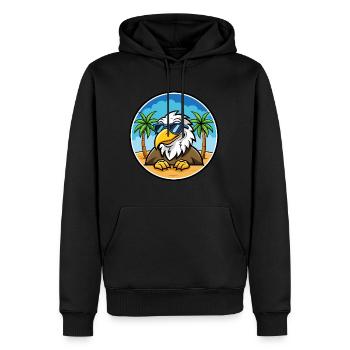 Adler Lustige Cartoon Sommer Strand Sonnenbrille Cool - Männer Premium Bio Hoodie - Schwarz - Vorne - Nico (187cm)
