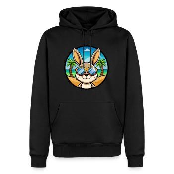 Rabbit Funny Cartoon Summer Beach Sunglasses Cool - Men’s Premium Organic Hoodie - black - Front - Nico (187cm)