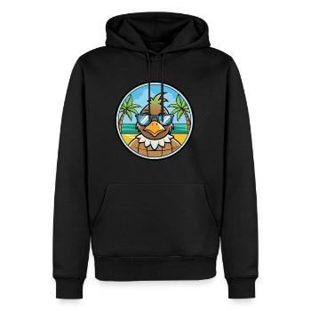 Wachtel Lustige Cartoon Sommer Strand Sonnenbrille Cool - Männer Premium Bio Hoodie - Schwarz - Vorne - Nico (187cm)