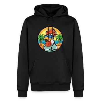 Hahn Lustige Cartoon Sommer Strand Sonnenbrille Cool - Männer Premium Bio Hoodie - Schwarz - Vorne - Nico (187cm)