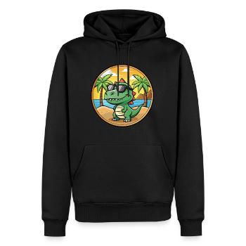 Dinosaure Funny Cartoon Lunettes de soleil de plage d’été - Sweat à capuche Premium bio Homme - noir - Devant - Nico (187cm)