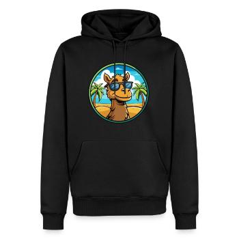 Kamel Lustige Cartoon Sommer Strand Sonnenbrille Cool - Männer Premium Bio Hoodie - Schwarz - Vorne - Nico (187cm)