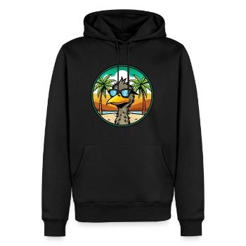 Emu Lustige Cartoon Sommer Strand Sonnenbrille Aufkleber - Männer Premium Bio Hoodie - Schwarz - Vorne - Nico (187cm)