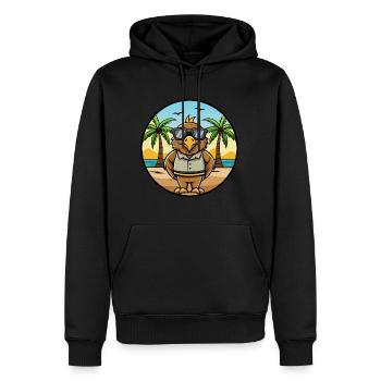 Hawk Lustige Cartoon Sommer Strand Sonnenbrille Aufkleber - Männer Premium Bio Hoodie - Schwarz - Vorne - Nico (187cm)