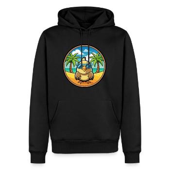Wachtel Lustige Cartoon Sommer Strand Sonnenbrille Cool - Männer Premium Bio Hoodie - Schwarz - Vorne - Nico (187cm)