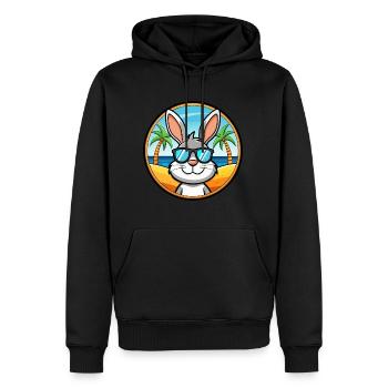 Rabbit Funny Cartoon Summer Beach Sunglasses Cool - Men’s Premium Organic Hoodie - black - Front - Nico (187cm)