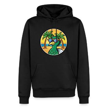 Peacock Funny Cartoon Summer Beach Sunglasses Cool - Men’s Premium Organic Hoodie - black - Front - Nico (187cm)