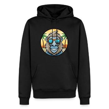 Babouin Drôle Dessin Animé Plage D’été Lunettes De Soleil Cool - Sweat à capuche Premium bio Homme - noir - Devant - Nico (187cm)