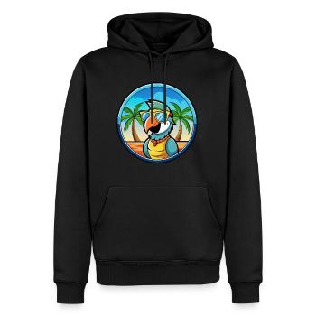 Perroquet Drôle Dessin Animé Plage Été Lunettes De Soleil Cool - Sweat à capuche Premium bio Homme - noir - Devant - Nico (187cm)
