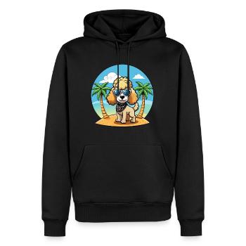 Caniche Chien Drôle Dessin Animé Plage De Plage Lunettes De Soleil - Sweat à capuche Premium bio Homme - noir - Devant - Nico (187cm)