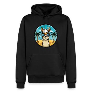 Llama Funny Cartoon Summer Beach Sunglasses Cool - Men’s Premium Organic Hoodie - black - Front - Nico (187cm)