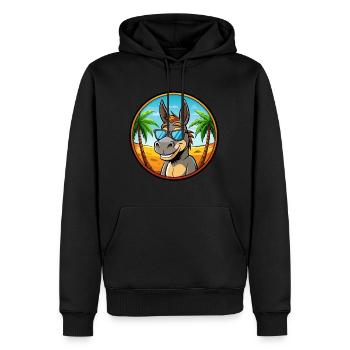 Âne Drôle Dessin Animé Plage D’été Lunettes De Soleil Cool - Sweat à capuche Premium bio Homme - noir - Devant - Nico (187cm)
