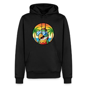 Perroquet Drôle Dessin Animé Plage Été Lunettes De Soleil Cool - Sweat à capuche Premium bio Homme - noir - Devant - Nico (187cm)
